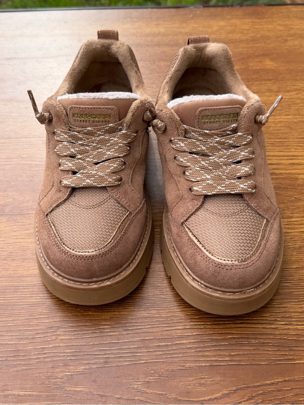 Skechers Street Hikers Faux Fur Sneakers Women’s US 7.5 Brown Casual Shoes - Picture 4 of 11